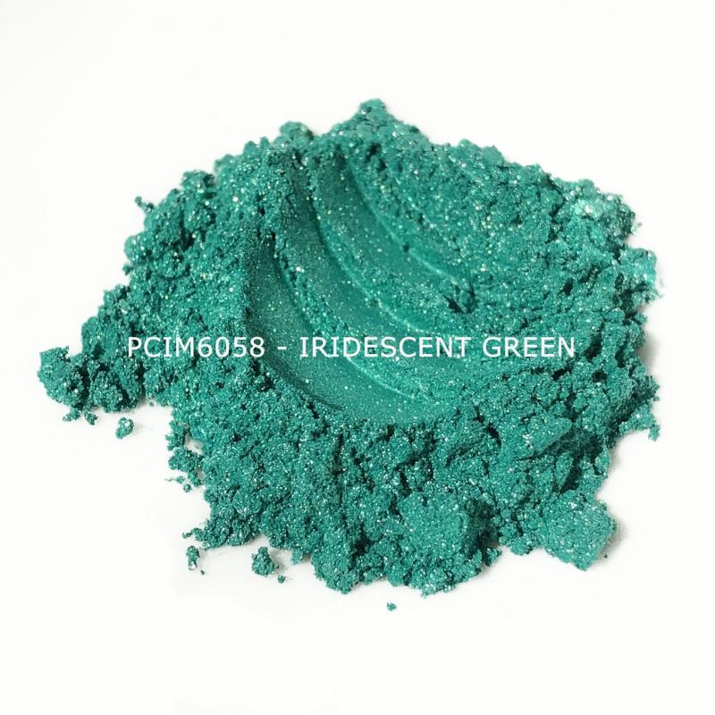 Косметический пигмент PCIM6058 Iridescent Green (Радужный зеленый), 10-60 мкм