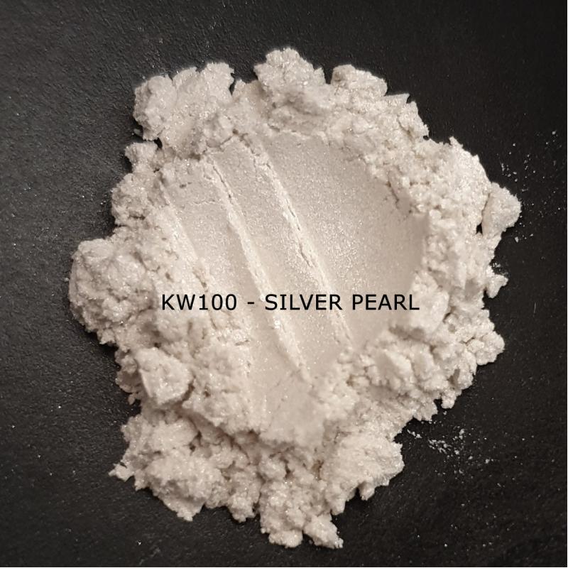 Индустриальный пигмент KW100 Silver Pearl (Серебряный перламутр), 10-60 мкм